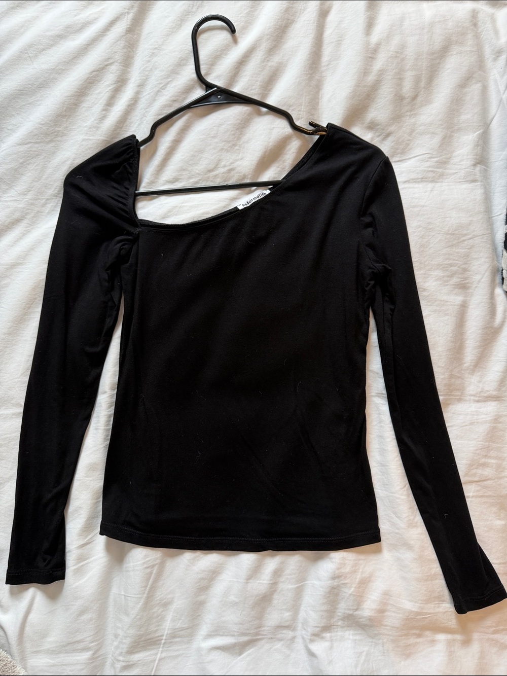 Reformation Black Asymmetrical Long Sleeve Size S